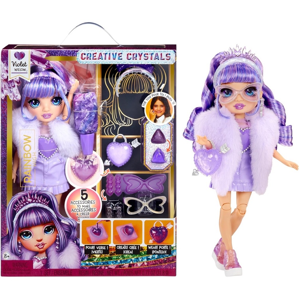 Rainbow High Creative Crystals Doll Violet Willow NIB